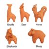 Malwa Crafts Terracotta Animals Set Deer Elephant Sheep Hores Giraffe Toy Set Sculpture Decorative Showpiece Handmade Animal Statue Home & Office Décor Set of 5 Piece - Image 3