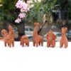 Malwa Crafts Terracotta Animals Set Deer Elephant Sheep Hores Giraffe Toy Set Sculpture Decorative Showpiece Handmade Animal Statue Home & Office Décor Set of 5 Piece - Image 5