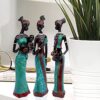 Malwa Craft  Beautiful Finish Uniquely Hand Crafted Home Decor African Tribal Women Art Piece (Set of 3, Green and Black Color) - Image 8