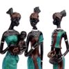 Malwa Craft  Beautiful Finish Uniquely Hand Crafted Home Decor African Tribal Women Art Piece (Set of 3, Green and Black Color) - Image 2