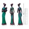 Malwa Craft  Beautiful Finish Uniquely Hand Crafted Home Decor African Tribal Women Art Piece (Set of 3, Green and Black Color) - Image 4